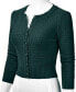 Vertvie women's bolero cardigan, 3/4-sleeve cropped cardigan, elegant crew neck jacket, knitted cardigan with button front