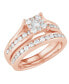 Фото #2 товара Diamond Cluster Channel-Set Bridal Set (1 ct. t.w.) in 14k White, Yellow or Rose Gold