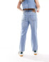 Фото #4 товара JJXX Nice straight fit cropped jeans in medium blue