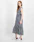 Women's Striped Tiered Sleeveless Midi Dress