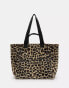 Фото #1 товара AllSaints Izzy fuzzy tote bag in leopard print