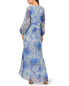 Adrianna Papell Long Printed Gown Women's 8