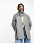 Фото #1 товара River Island wool scarf coat in mid grey