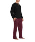 ფოტო #3 პროდუქტის Men's Knit Long Sleeve Pajama Set