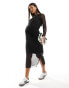 Фото #2 товара Mamalicious Maternity mesh over the bump midi skirt co-ord in black