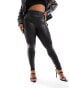 Spanx Plus faux leather moto leggings in black