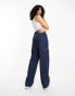 Фото #4 товара Object Tall textured denim cargo trouser in dark blue wash