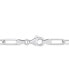 Фото #4 товара Lab-Grown White Sapphire Single Charm Link Bracelet (1-3/4 ct. t.w.) in Sterling Silver