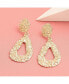 ფოტო #2 პროდუქტის Women's White Corroded Drop Earrings