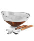 Фото #1 товара Nambe Pulse 3 Piece Stainless 12" Salad Bowl with Servers