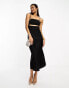 Фото #2 товара ASOS DESIGN satin cut out midi dress in black