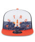 Фото #2 товара Men's White/Orange Houston Astros Team Foam Front A-Frame Trucker 9FIFTY Snapback Hat