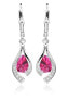 Glittering silver earrings with pink zircons SVLE0010SH8R100