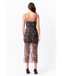 ფოტო #3 პროდუქტის Women's Ruched Mesh Asymmetrical Midi Dress