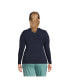 ფოტო #2 პროდუქტის Plus Size Cotton Rib Long Sleeve Crewneck T-Shirt