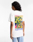 ASOS DESIGN oversized t-shirt with santorini graphic in white