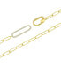 Cubic Zirconia Pavé Paperclip Link Chain Necklace, 17" + 2" extender