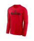 Men's Scarlet Ohio State Buckeyes 2024 Sideline Legend Performance Long Sleeve T-Shirt Красный, XL - фото #2