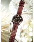 ფოტო #2 პროდუქტის Men's Swiss Automatic Khaki Pilot Brown Leather Strap Watch 42mm