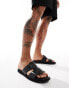 schuh Santino fisherman slides in black leather