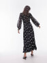 Topshop gathered bust midi dress in mono spot jacquard 32 - фото #8