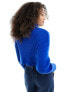 Pimkie roll neck ribbed cropped jumper in blue