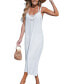 Фото #1 товара Women's White Sleeveless Crochet Midi Cover-Up