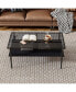 Фото #1 товара Modern Glass Coffee Table with Black Legs