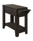 Accent Table - 23" H Dark Taupe with A Glass Holder