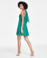 Фото #3 товара Women's Cutout Halter Linen Blend Mini Dress, Created for Macy's