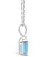 Фото #3 товара Macy's aquamarine (7/8 ct. t.w.) and Diamond Accent Pendant Necklace in 14K Yellow Gold or 14K White Gold