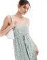 Фото #2 товара Vero Moda v neck maxi dress with tie waist in sage green floral