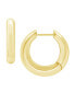 High Polished Thick Puff Hinge Hoop Earring, Gold Plate and Silver Plate