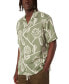 Men's Short Sleeve Floral Print Button-Front Shirt