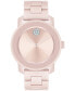 ფოტო #1 პროდუქტის Women's Swiss Bold Iconic Metals Pink Ceramic Bracelet Watch 36mm