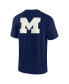 Фото #2 товара Men's and Women's Navy Michigan Wolverines Super Soft Short Sleeve T-shirt