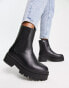 Фото #1 товара New Look flat chunky chelsea boot with cleated sole in black