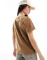 Cotton On 90s classic relaxed t-shirt in washed brown Verwaschenes Kieferngrün, 2XS - EU 34 - фото #4