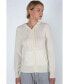 Фото #2 товара Women's 100% Pure Cashmere Long Sleeve Zip Hoodie Cardigan Sweater