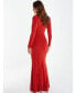 Women's Maxi Dress With Long Sleeves And Ruching Detail