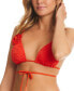 ფოტო #1 პროდუქტის Women's Floral-Detail Triangle Bikini Top