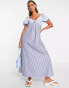 Фото #2 товара ASOS DESIGN mixed stripe cotton midi tea dress