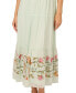 Women's Embroidered Chiffon Halter Midi Dress