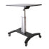 StarTech.com Mobile Standing Desk - Portable Sit Stand Ergonomic Height Adjustable Cart on Wheels - Rolling Computer/Laptop Workstation Table with Locking One-Touch Lift for Teacher/Student - Black - Silver - 750 - 1150 mm - 4 wheel(s) - 50 kg - CE - 24 kg
