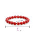 Фото #5 товара Simple Plain Stacking Round Coral Red Stone Ball Bead Stackable Strand Stretch Bracelet For Women Teen For Men 8MM