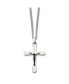 Polished Black IP-plated Crucifix Pendant Curb Chain Necklace