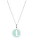 ფოტო #40 პროდუქტის Mini Initial Pendant Necklace in Sterling Silver and Mint Enamel, 16" + 2" Extender