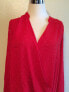 INC International Concepts Women's Embellished surplice Neck Blouse Red 6