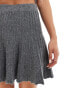 Фото #4 товара Miss Selfridge pleated flippy knit mini skirt in charcoal