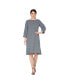 Women's Pullover 3/4 Sleeve Flounce Pleated Mini Hem Dress